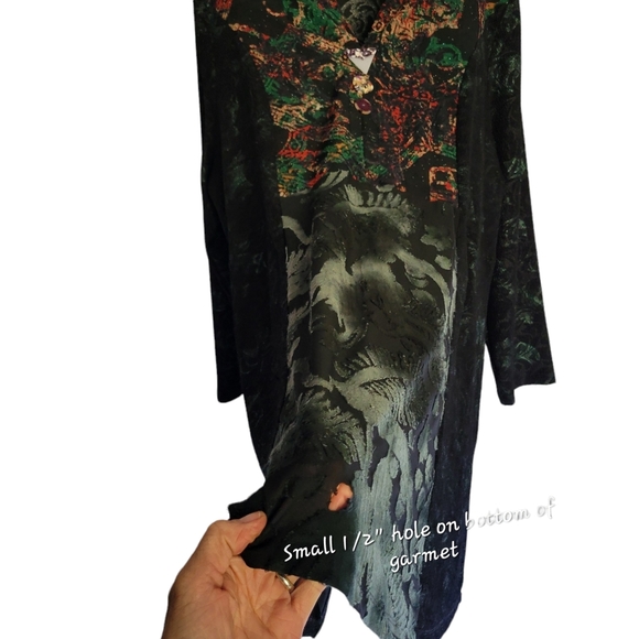 Pyramid Collection Long Sleeve Floral Abstract Boho Dress Size 1X - Picture 13 of 14